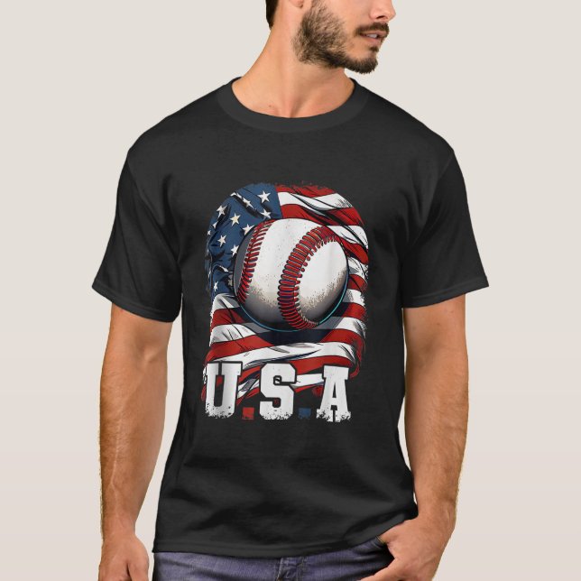 Camiseta Béisbol Estados Unidos Bandera Estadounidense I Pa (Anverso)
