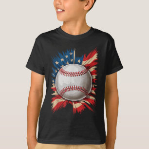 Camiseta Béisbol Estadounidense 4 De Julio Hombres Estadoun