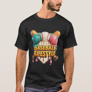 Camiseta Béisbol Estilo de vida Colorido Ice Cream Tema Dep