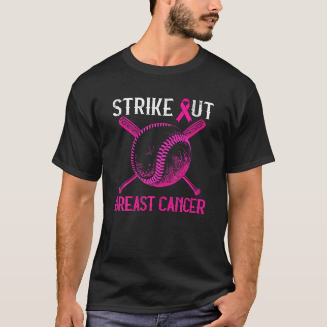 Camiseta Béisbol evita cáncer de mama Cinta rosa Hombres (Anverso)