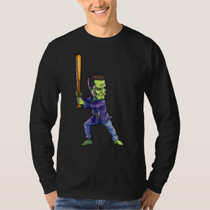 Camiseta Béisbol Frankenstein Halloween Hombres Niños Béisb