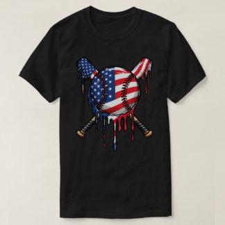 Camiseta Béisbol Goteo Bandera Americana | Béisbol Deporte 