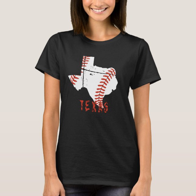 Camiseta Béisbol Grunge Texas (Anverso)
