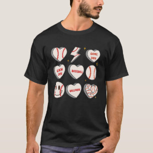 Camiseta Béisbol Heart Smile Face Game Day Baseball