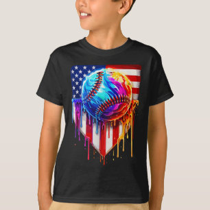 Camiseta Béisbol Helado Cream Bandera Estadounidense
