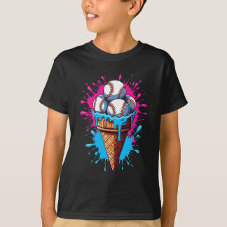 Camiseta Béisbol Ice Cream Watercolor Sports Lover