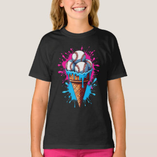 Camiseta Béisbol Ice Cream Watercolor Sports Lover