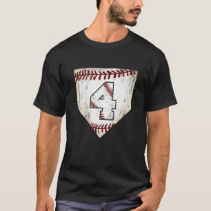 Camiseta Béisbol infantil cuarto cumpleaños niño de 4 años