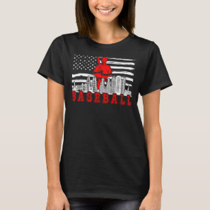 Camiseta Béisbol jugador de bandera estadounidense en béisb