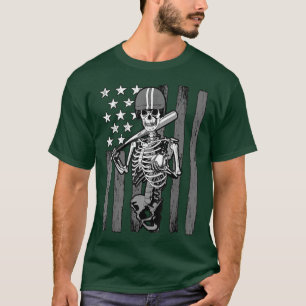 Camiseta Béisbol Jugador De Esqueleto Atleta Halloween Usa
