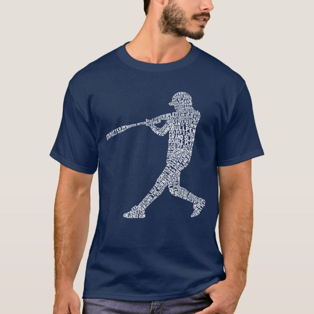 Camiseta Béisbol Jugador de Softbol Palabra Arte (Anverso)
