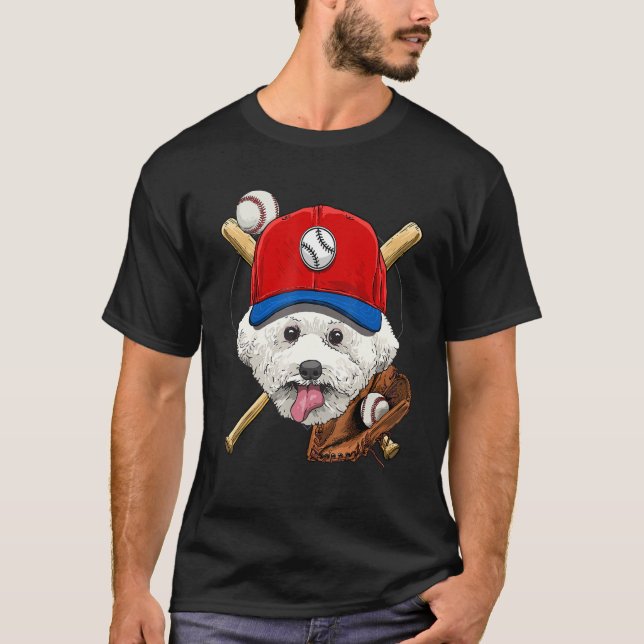 Camiseta Béisbol Jugador entrenando a Mascota de Perro de B (Anverso)
