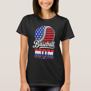 Camiseta Béisbol Mamá Bandera Americana De La Madre 1