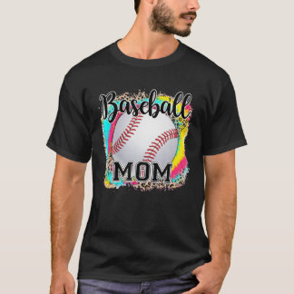 Camiseta Béisbol Mamá Béisbol Leopard Tie Dye Mother'