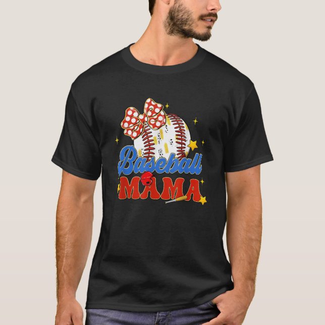 Camiseta Béisbol Mama Coquette Bow Game Day Bow Mom M (Anverso)