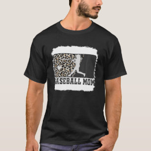 Camiseta Béisbol Mamá divertida mamá Life Leopardo Bleached