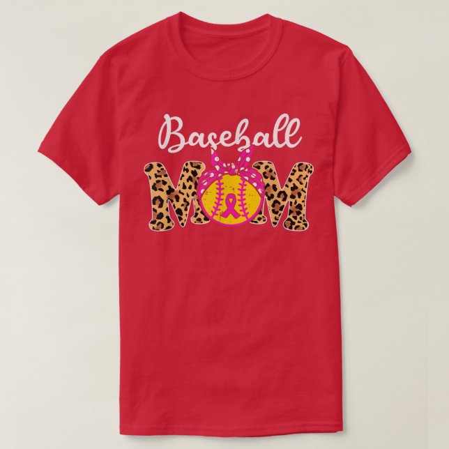 Camiseta Béisbol Mamá Leopard Game Day Breve Cancer Awaren (Diseño del anverso)