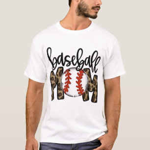 Camiseta Béisbol Mamá Leopard Game Day Vibes T - ball Mom M