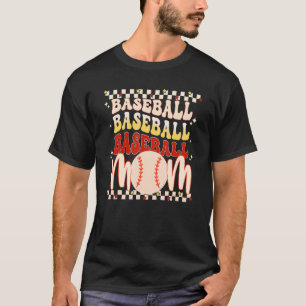 Camiseta Béisbol Mamá Leopard Retro Groovy Game Day Sport