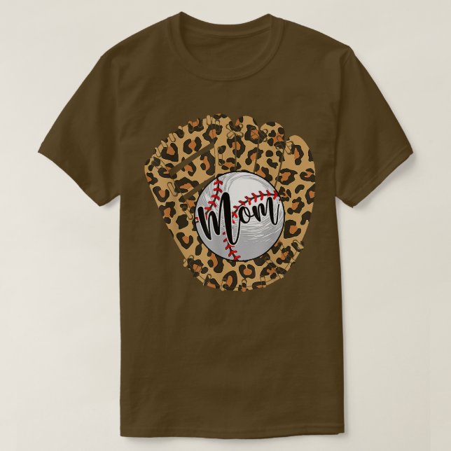 Camiseta Béisbol: Mamá leopardo Softball, Día de la Madre 2 (Diseño del anverso)