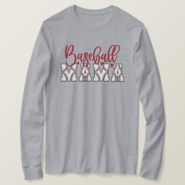 Camiseta Béisbol Mama Long Sleeve (Anverso del diseño)
