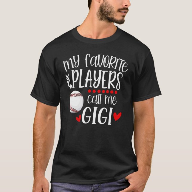 Camiseta Béisbol, mi jugador favorito me llama Gigi Heart M (Anverso)
