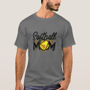 Camiseta Béisbol Mujeres Softball Mamá Leopard Tee Mujeres 