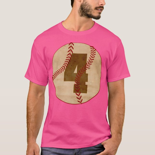 Camiseta Béisbol número 4 Vintage (Anverso)