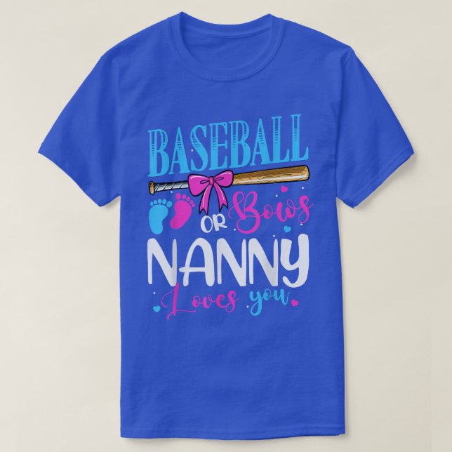 Camiseta Béisbol o arcos Nanny te ama rosa o azul (Diseño del anverso)