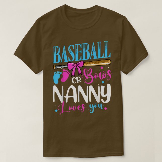 Camiseta Béisbol o arcos Nanny te ama rosa o azul (Diseño del anverso)