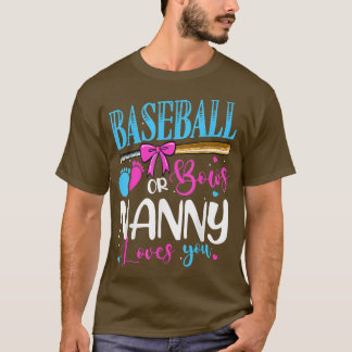Camiseta Béisbol o arcos Nanny te ama rosa o azul