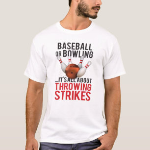 Camiseta Béisbol o bolos lanzan ataque al bolos