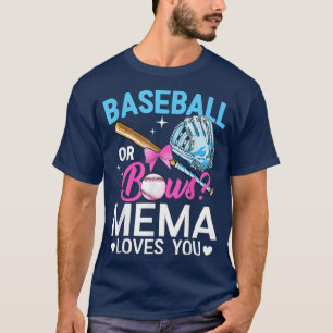 Camiseta Béisbol O Bows Mema Te Ama El Género Revelar Rosa