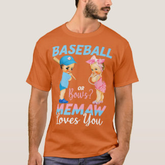 Camiseta Béisbol O Bows Memaw Ama A Su Bebé