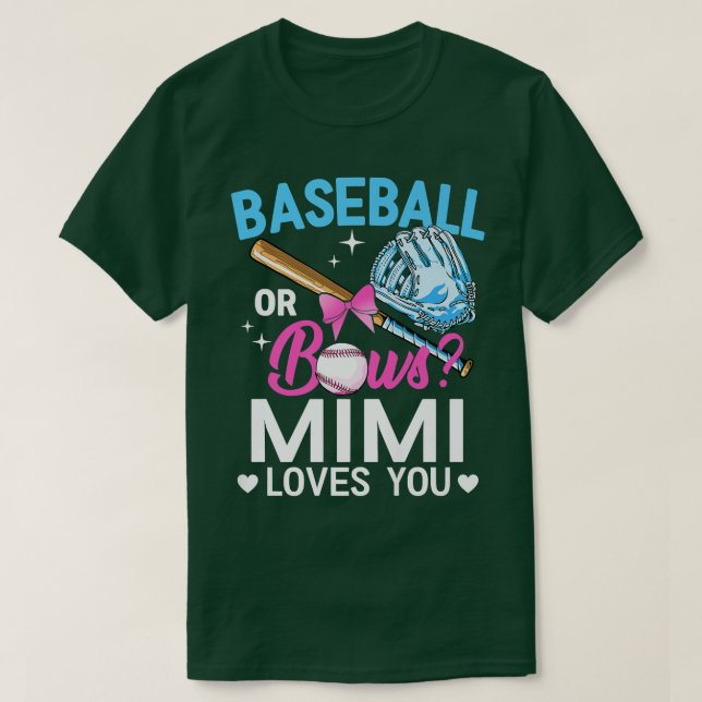 Camiseta Béisbol O Bows Mimi Te Ama El Género Revelar Rosa (Diseño del anverso)