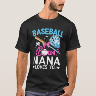 Camiseta Béisbol O Bows Nana Te Ama El Género Revelar Rosa