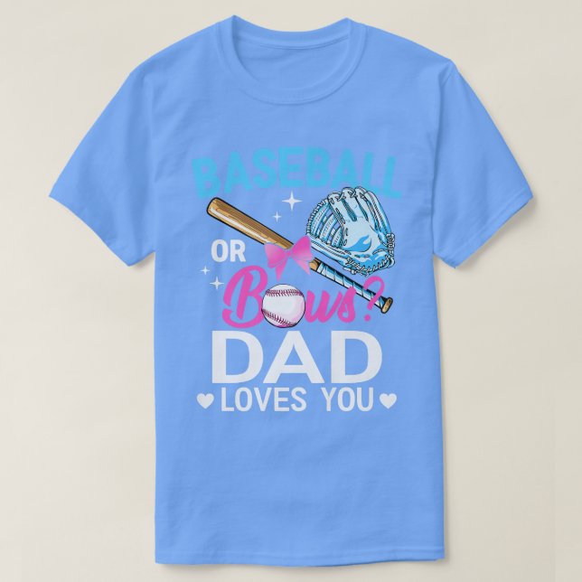 Camiseta Béisbol O Bows Papá Te Ama El Género Revelar Rosa (Diseño del anverso)