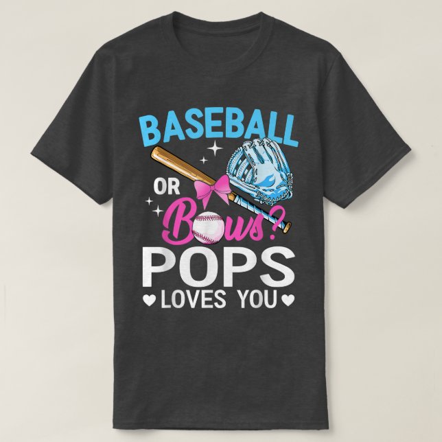 Camiseta Béisbol O Bows Pops Te Ama El Género Revelar Rosa (Diseño del anverso)