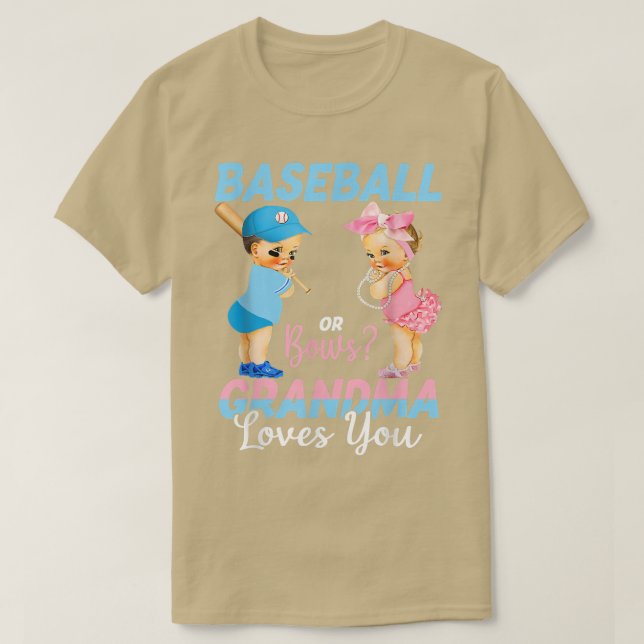 Camiseta Béisbol O Vaca Abuela Ama A Su Bebé Género Rev (Diseño del anverso)