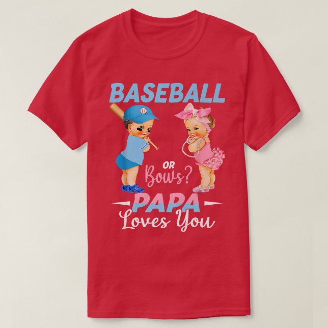 Camiseta Béisbol O Vacas A Papa Le Ama A Tu Bebé Revelación (Diseño del anverso)