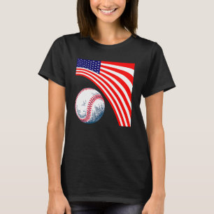 Camiseta Béisbol Patriótico 4 de Julio Hombres Bandera Amer
