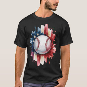 Camiseta Béisbol Patriótico USA Bandera Americana Vintage D