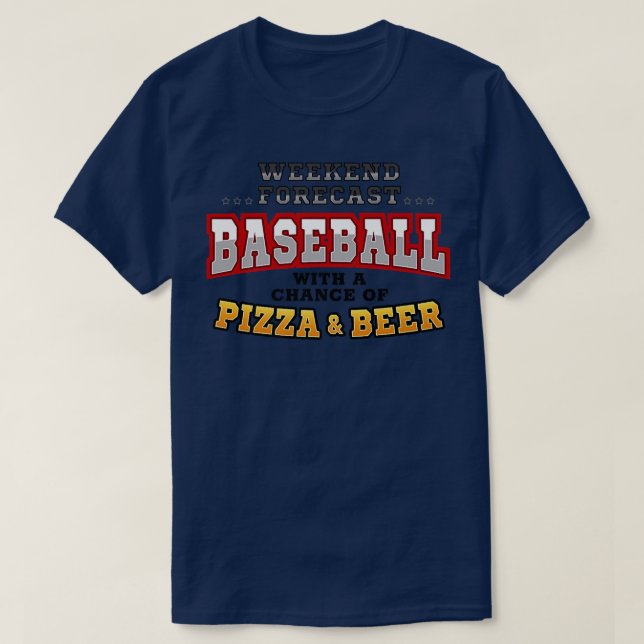 Camiseta Beisbol Pizza & Beer Funny Weekend Forecend Sport (Diseño del anverso)