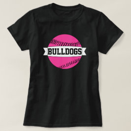 Camiseta Béisbol rosa/Equipo de Softbol y nombre y número d