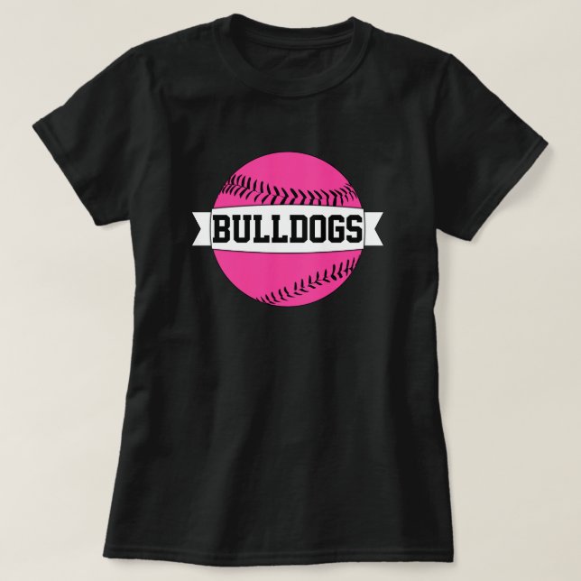 Camiseta Béisbol rosa/Equipo de Softbol y nombre y número d (Diseño del anverso)