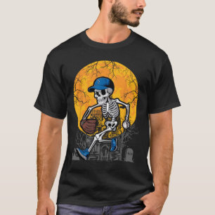 Camiseta Béisbol Skeleton Halloween Hombres Niños Béisbol