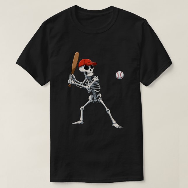 Camiseta Béisbol Skeleton Halloween Skeleton (Diseño del anverso)