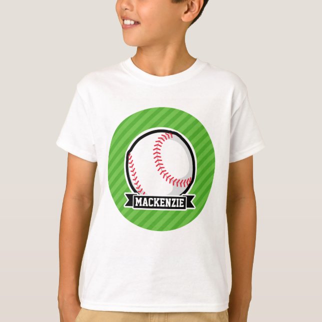 Camiseta Béisbol, Softball; franjas verdes (Anverso)