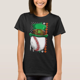 Camiseta Béisbol St Patricks Day Ball Leprechaun Gorra Catc