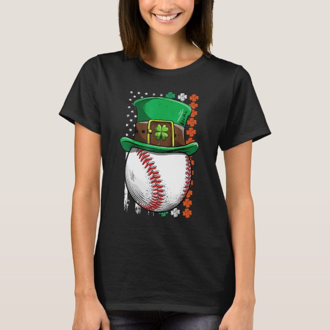 Camiseta Béisbol St Patricks Day Ball Leprechaun Gorra Catc (Anverso)